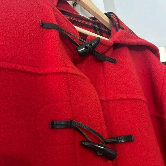 Burberry blue label vintage Red Hooded duffle coat- wool - Picture 8 of 13